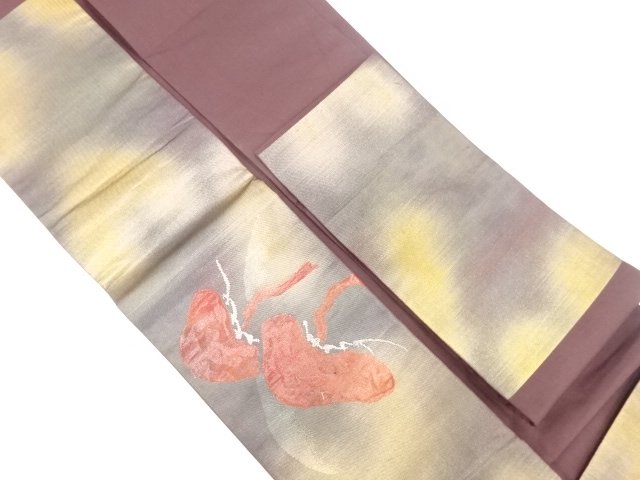  笠松模様織り出し　名古屋帯